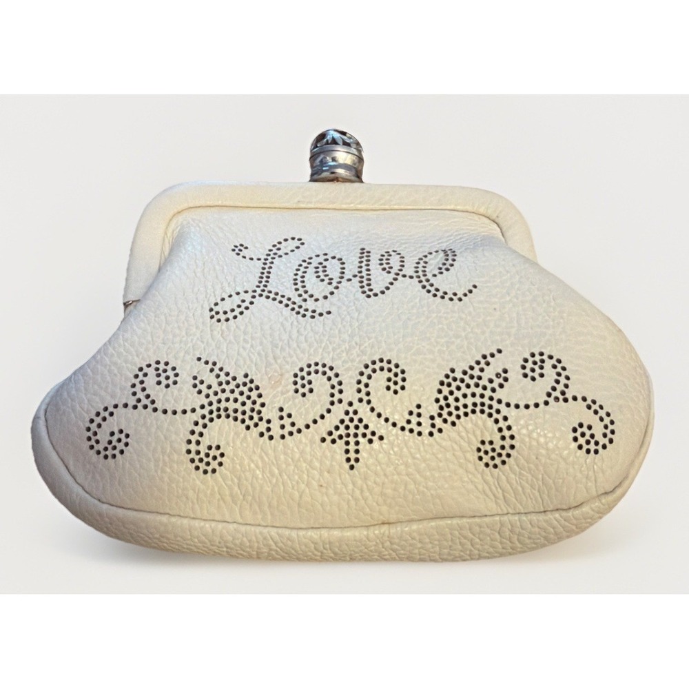 New Brighton Leather Cream Snap Coin Coin Wallet Purse